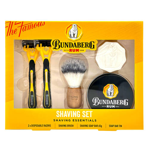 Bundaberg Rum Premium Shaver Set w/ Brush Mens Shaving Essentials