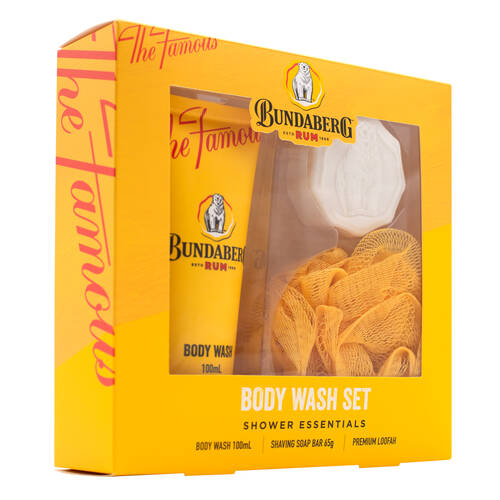 3pc Bundaberg Rum Body Wash Set Mens Shower Essentials