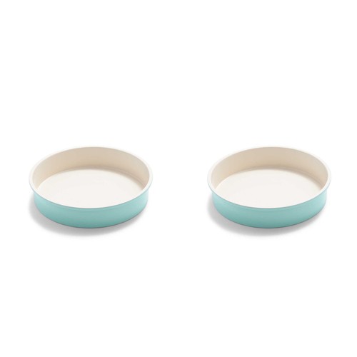 2PK GreenLife Contour Turquoise Round Cake Pan 9'' Bakeware