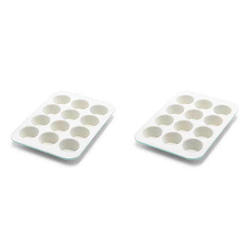 2PK GreenLife Contour Muffin 12 Cup Cup size: 72.4 x 37.8mm Bakeware