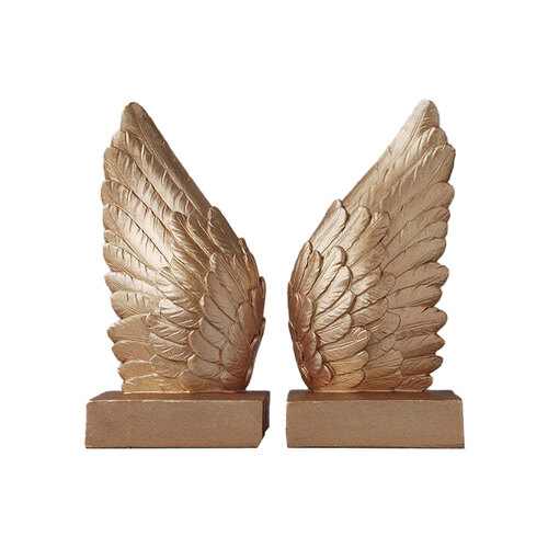 White Moose Wing Bookends Home/Living Room Decor - Gold