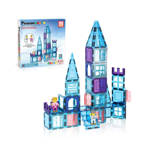 72pc Picasso Tiles Ice Castle Magnet Building Toy w/ Characters 3y+