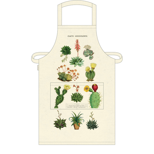 Cavallini Cotton Kitchen Cooking Apron 48x80cm Cacti & Succulents