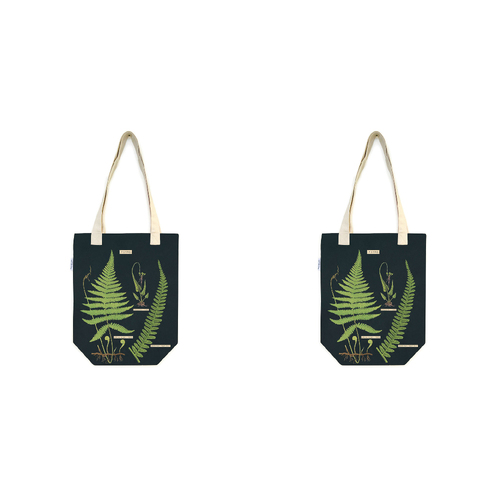 2PK Cavallini Cotton Carry All Tote Bag 33x40cm - Ferns