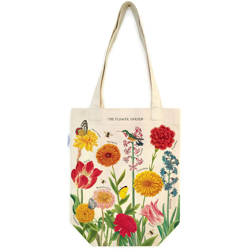 Cavallini Cotton Carry All Tote Bag 33x40cm - Flower Garden