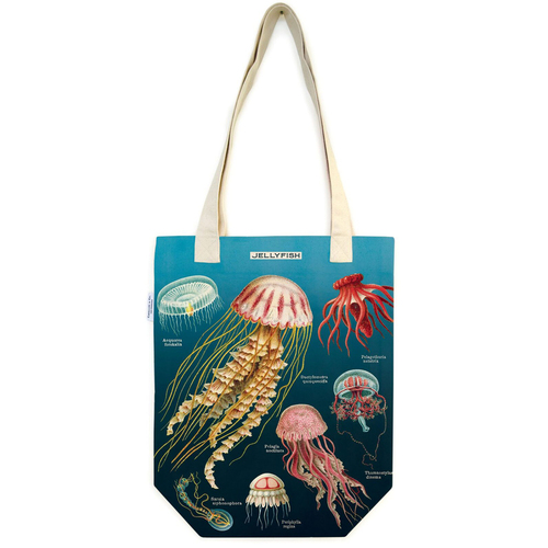 Cavallini Cotton Carry All Tote Bag 33x40cm - Jellyfish