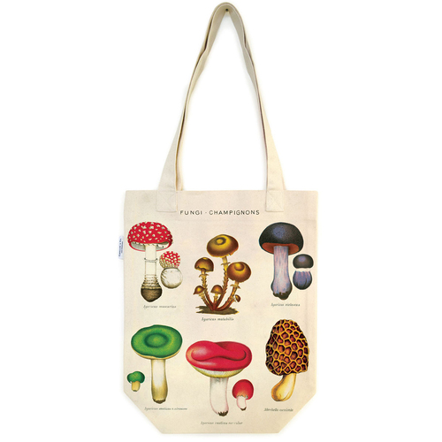 Cavallini Cotton Carry All Tote Bag 33x40cm - Mushrooms