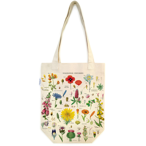 Cavallini Cotton Carry All Tote Bag 33x40cm - Wildflowers