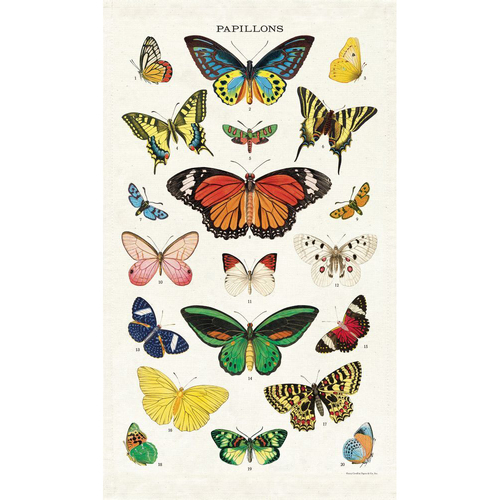 Cavallini Cotton Kitchen Tea Towel 48x80cm - Butterflies