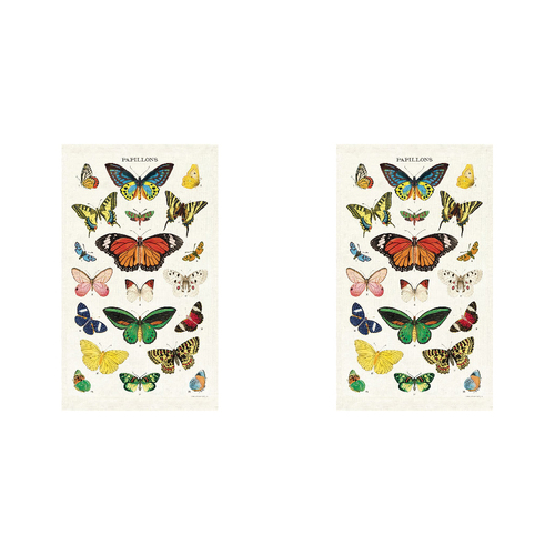 2PK Cavallini Cotton Kitchen Tea Towel 48x80cm - Butterflies