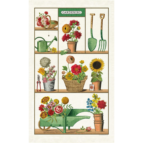 Cavallini Cotton Kitchen Tea Towel 48x80cm - Gardening