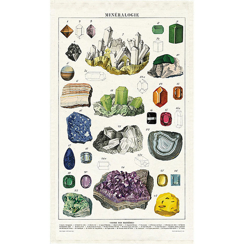 Cavallini Cotton Kitchen Tea Towel 48x80cm - Mineralogy