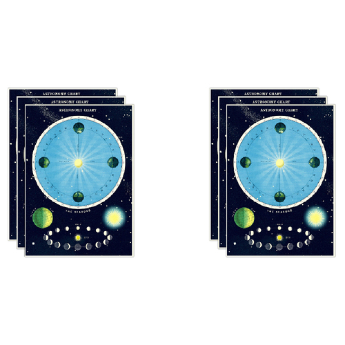 6PK Cavallini Paper Poster Prints/Gift Wrap 50x70cm - Astronomy Chart