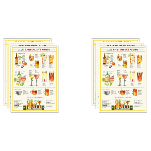 6PK Cavallini Paper Poster Prints/Gift Wrap 50x70cm - Bartenders Chart