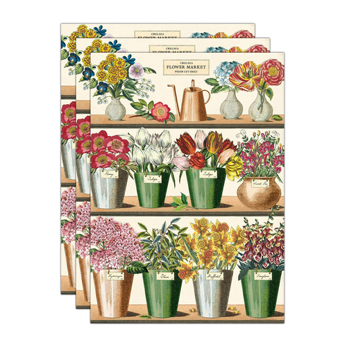 3PK Cavallini Paper Poster Prints/Gift Wrap 50x70cm - Flower Market