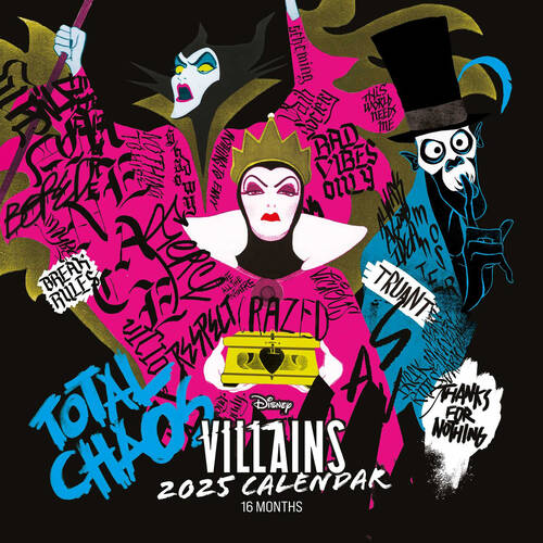 Disney Villians 2025 Square Wall Calendar 30x30cm Room Decor