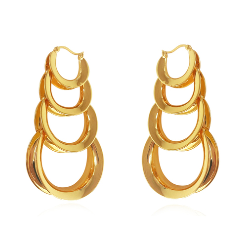 Culturesse Lotta Luxury 59mm Sculptural Hoop Earrings - Gold