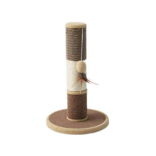 Catio Sisal Pet Cat Scratching Post w/ Hanging Play Toy