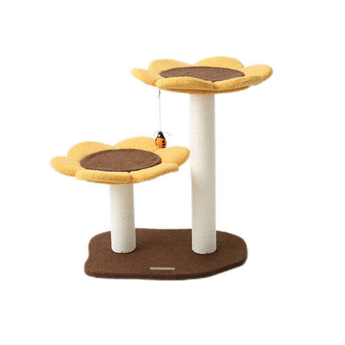 Cmisstree 2-Level Sunflower Cat Scratching Tree Post