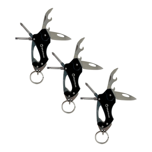 3PK Wildtrak 6 In 1 Multi Tool With Army Knife Camping Accessories/Equipment