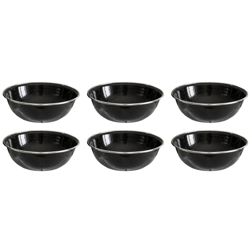 6PK Wildtrak Premium Enamel Bowl Glassware Outdoor Camping 15x5cm