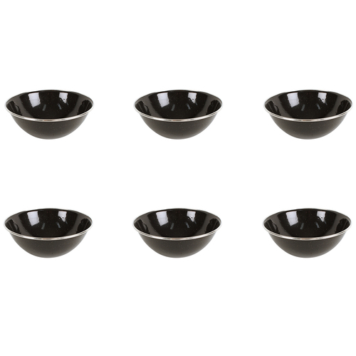 6PK Wildtrak Premium Enamel Bowl Jumbo Great for Outdoor Camping 19x7cm