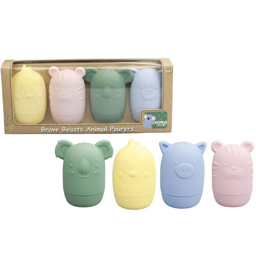 4pc Koala Dream Silicone Brave Beasts Animal Pourers - Pastel 6M+