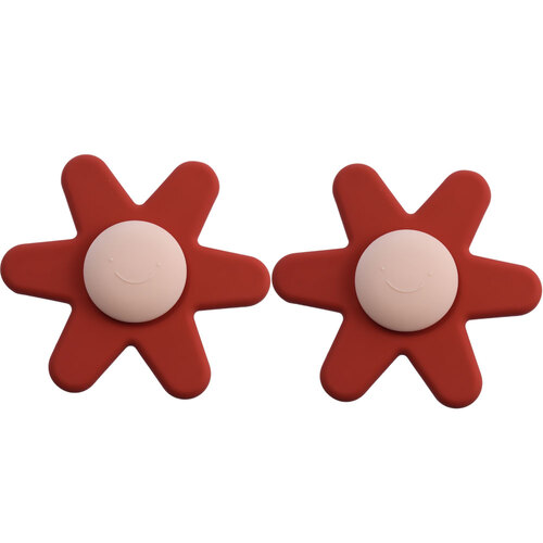 2PK Koala Dream Silicone Daisy Spinner Sensory Toy Red 0M+