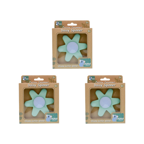 3PK Koala Dream Silicone Daisy Spinner Green Sensory Toy 0y+