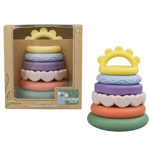 Koala Dream Silicone Sensory Rainbow Stacking Teether 0M+