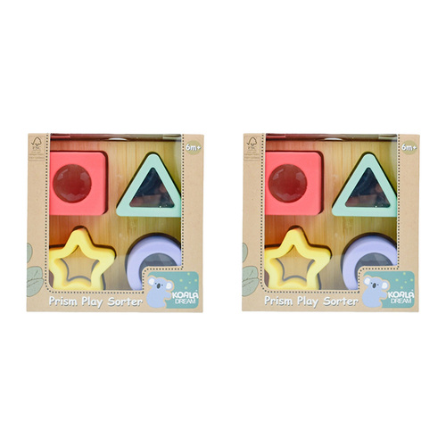 2PK Koala Dream Silicone Prism Sensory Play Shape Sorter 6m+