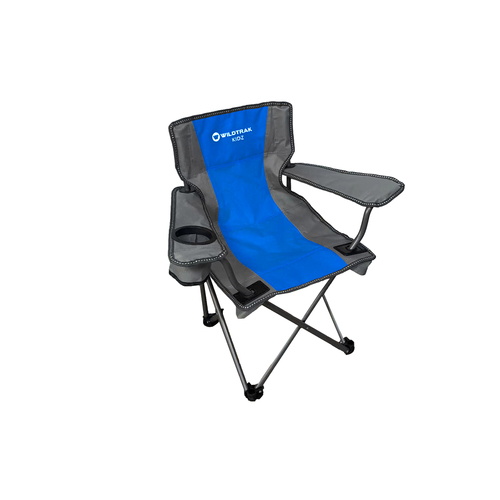 Wildtrak Kidz Camp Chair Blue 100Kg Weight Rating Outdoor Camping 67x38cm