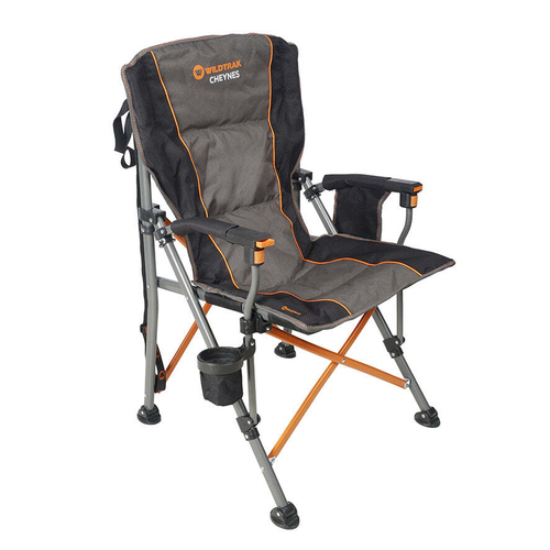 Wildtrak Cheynes Solid Arm Chair Dlx 200Kg Outdoor Camping 96x64cm