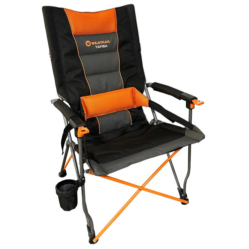 Wildtrak Yamba Solid Arm Lumbar Chair 200Kg Weight Rating Outdoor Camping 69x109cm