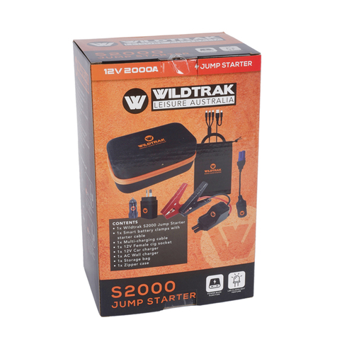 Wildtrak Jump Starter 12V S2000A 17Ah 500L Torch w/ Heavy Duty Case