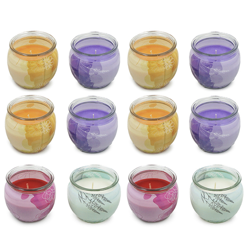 12PK The Styled Room Scented Candle 85 Grams Assorted Colours