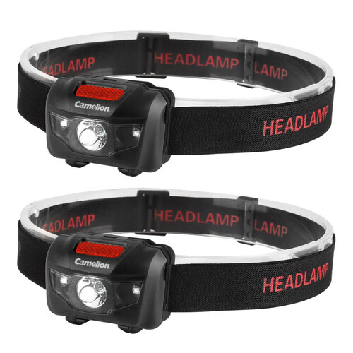 2PK Camelion Bright Outdoor Head Lamp Torch Light 2W 120LM