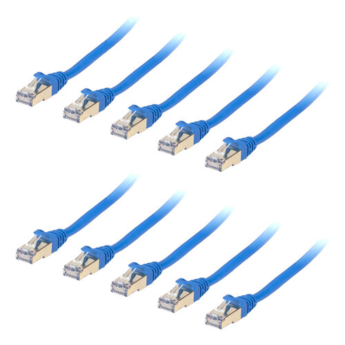 10PK Connect Cable Male CAT6 Network Ethernet Cable 1m - Blue