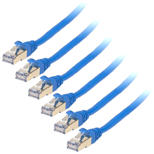 6PK Connect Cable Male Cat6 Network Ethernet Cable 2m - Blue