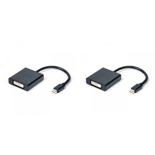 2PK Connect Cable Male Mini DisplayPort to Female DVI Adapter Cable 0.2m Black