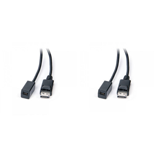 2PK Connect Cable Male DP to Female Mini DisplayPort Cable 2m - Black