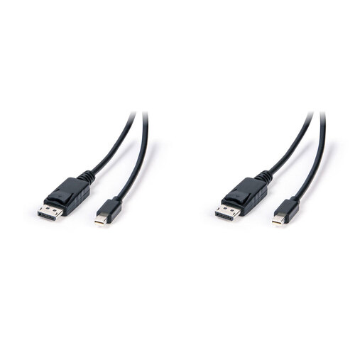 2PK Connect Cable Male 4K Mini DP to DisplayPort Cable Connector 3m - Black