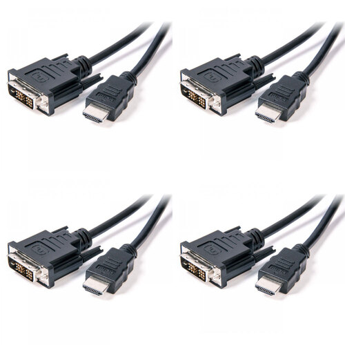 4PK Connect Cable Male DVI-D to HDMI Cable 3m For PC/Monitor - Black