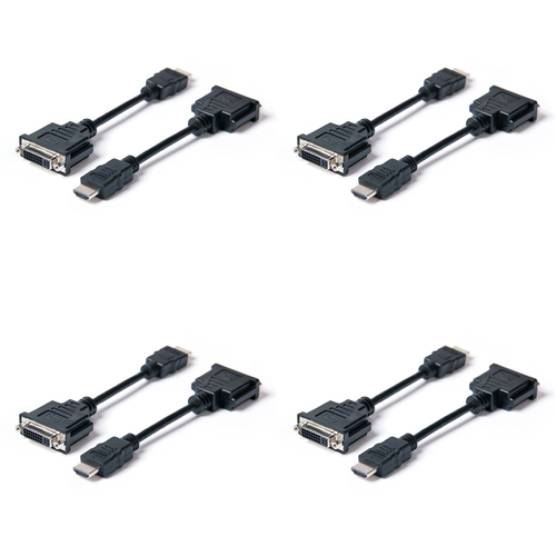 4PK Connect Cable Male HDMI to DVI-D Female Adapter Cable 15cm - Black