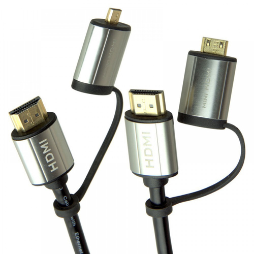 Connect Cable 1.8m HDMI 2.0 Premium 4K Cable w/ Mini & MicroHDMI Adapter