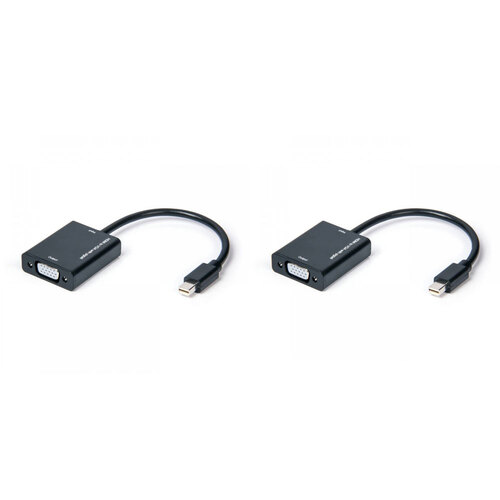 2PK Connect Cable Male Mini DisplayPort to Female VGA Adapter 20cm - Black