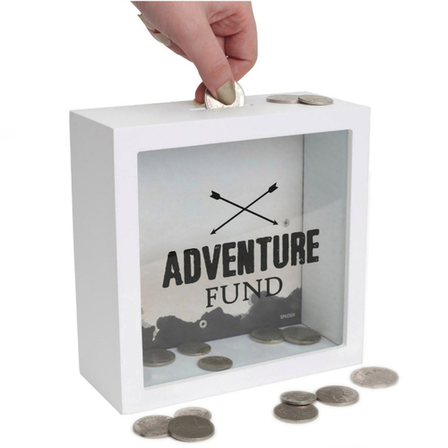 Splosh Wood Adventure Fund Change Box 18x18cm Square - White