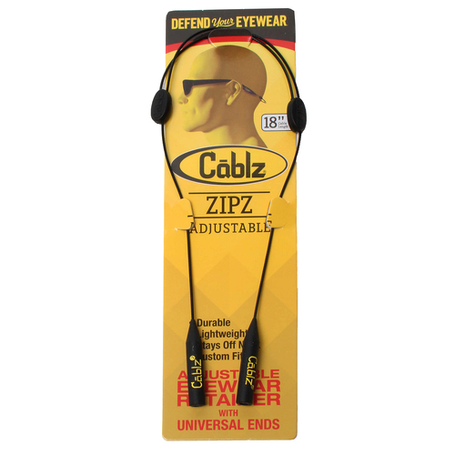 Cablz Zipz Adjustable 18'' Eyewear Lanyard Retainers - Black