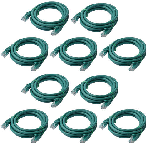 10PK 8Ware 2m Cat6a UTP Snagless Ethernet Cable LAN Connector - Green