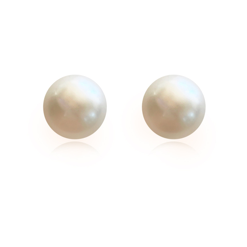 Culturesse Bay Baroque 12mm Pearl Stud Earrings - White